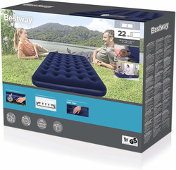 MATERAC DMUCHANY ŁÓŻKO DO SPANIA BESTWAY 67287 ZESTAW Z POMPKĄ 230V 191x137