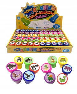 Pieczątki dla Dzieci Stempelki Stemple Zwierzaki Kolorowe Zestaw x 60