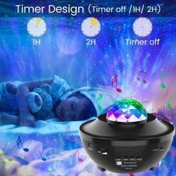 PROJEKTOR GWIAZD STAR RZUTNIK LAMPKA NOCNA GŁOŚNIK LED USB BLUETOOTH PILOT