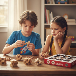 Zestaw 9 Łamigłówek Drewnianych IQ Busters Kostka Zagadki Logiczne Klocki