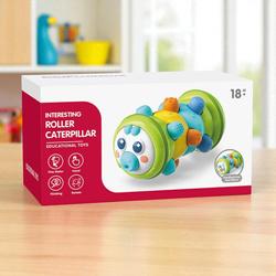 ZABAWKA SENSORYCZNA GĄSIENICA DLA NIEMOWLAKA PISZCZAŁKA GRZECHOTKA LUSTERKO