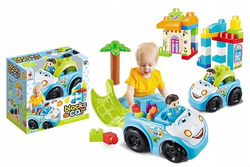 ZESTAW auto AUTKO z klockami DUŻE klocki 40x elem.