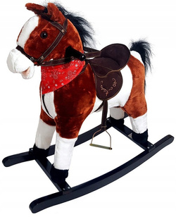 KOŃ NA BIEGUNACH Duży BUJANY KONIK rży merda 74cm