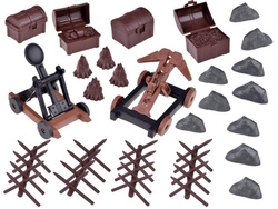 Figurki Żołnierzyki z akcesoriami rycerze piraci 302 elem zamek z figurkami