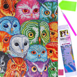 Mandala Mozaika Diamentowa 7D Sowie Głowy 1006610