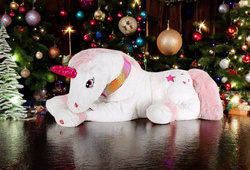 PLUSZOWY JEDNOROZEC KON MASKOTKA PLUSZAK PRZYTULANKA ZABAWKI DLA DZIECI XXL