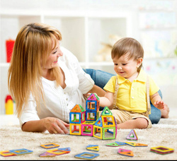 KLOCKI MAGNETYCZNE KONSTRUKCYJNE 3D EDUKACYJNE UKŁADANKA 45 elem DLA DZIECI