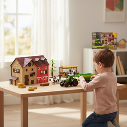 FARMA ZABAWKA GOSPODARSTWO ROLNE STODOŁA TRAKTOR ZESTAW Z FIGURKI ZWIERZĄT 