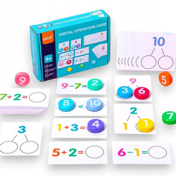 GRA Z KARTAMI DO NAUKI LICZENIA DODAWANIE ODEJMOWANIE DLA DZIECI MONTESSORI