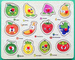 Drewniana Układanka Sorter Tablica do Nauki Owoców Owoce Warzywa Puzzle 12e