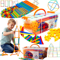 SŁOMKI KLOCKI KONSTRUKCYJNE DO BUDOWANIA ZESTAW XXL 800 W PUDEŁKU ZABAWKA