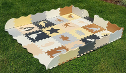 DUZA MATA PIANKOWA DINOZAURY PUZZLE KOJEC GRUBA XL