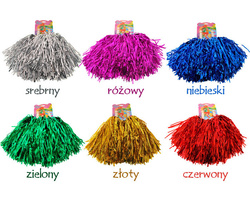 Pompony dla cheerleaderek czirliderki 2szt. kolor różowy