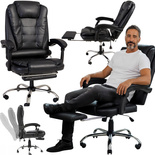 FOTEL BIUROWY OBROTOWY MASAŻ PODNÓŻEK REGULACJA LEŻANKA DO PRACY DOMU BIURA