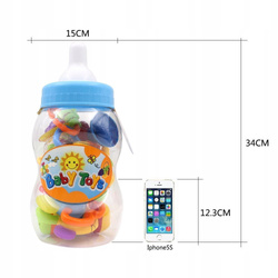 ZESTAW GRZECHOTEK GRZECHOTKI W BUTELCE ZABAWEK DLA DZIECI NIEMOWLĄT KLUCZE