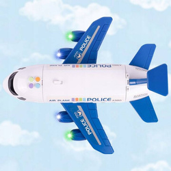 DUŻY SAMOLOT INTERAKTYWNY ROZKŁADANY PARKING DŹWIG POLICJA DLA DZIECI