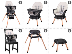 Wielofunkcyjny fotel obracane krzesełko do karmienia 6w1 dla dzieci ZA5659