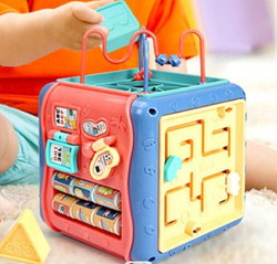 MULTI KOSTKA ZABAWKA SENSORYCZNA SORTER KLOCKI ZEGAR PREZENT DLA DZIECKA