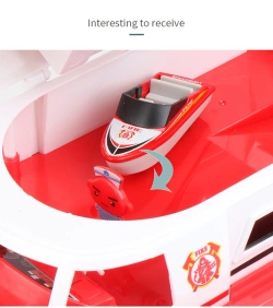 Statek Łódź Ratownicza Straż Pożarna Zabawka Helikopter Auta Tor Zestaw XXL