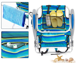 LEŻAK SKŁADANY Z PODUSZKA KRZESŁO PLAŻOWE TURYSTYCZNE OGRODOWE I NA PLAŻĘ