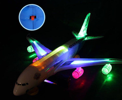 SAMOLOT PASAŻERSKI JEŹDZI GRA ŚWIECI DŹWIĘK zabawka DUŻY 45 A380 diody LED