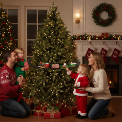 ŚWIĄTECZNY POCIĄG KOLEJKA I TORY MIKOŁAJ NA CHOINKĘ POD OZDOBA LED DŹWIĘKI