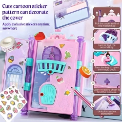 MAGICZNY SEKRETNY PAMIĘTNIK ZAMEK NA KLUCZYK ZE SCHOWKAMI ZESTAW DLA DZIECI