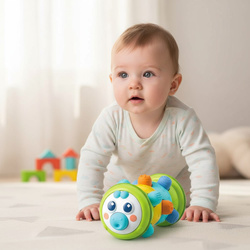 ZABAWKA SENSORYCZNA GĄSIENICA DLA NIEMOWLAKA PISZCZAŁKA GRZECHOTKA LUSTERKO