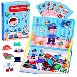 KSIĄŻKA MAGNETYCZNA ZAWODY UKŁADANKA ZABAWKA NA PREZENT DLA DZIECI CHŁOPCA