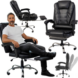 FOTEL BIUROWY OBROTOWY MASAŻ PODNÓŻEK REGULACJA LEŻANKA DO PRACY DOMU BIURA