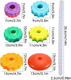 ZAKRĘCONA WIEŻA ZABAWKI DO UKŁADANIA EDUKACYJNE DLA DZIECI SENSORYCZNE +12m