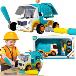 DUŻE AUTKO ŚMIECIARKA POJAZD AUTO ZESTAW DO SKRĘCANIA NAUKI MAJSTERKOWANIA