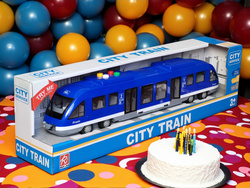 TRAMWAJ POCIĄG INTERAKTYWNY OTWIERANE DRZWI ŚWIATŁO DŹWIĘK BATERIE ZABAWKA