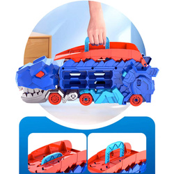 Gigantyczny Tyranozaur Zabawkowy Samochód Tor Autka Transporter Dinozaur XL