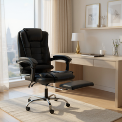 FOTEL BIUROWY OBROTOWY MASAŻ PODNÓŻEK REGULACJA LEŻANKA DO PRACY DOMU BIURA