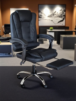 FOTEL BIUROWY OBROTOWY MASAŻ PODNÓŻEK REGULACJA LEŻANKA DO PRACY DOMU BIURA