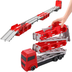 CIĘŻARÓWKA TRANSPORTER ZESTAW AUTEK TOR WYŚCIGOWY 165,5CM LAWETA Z AUTKAMI