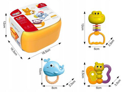 GRZECHOTKI GRYZAKI ZWIERZĄTKA ZESTAW 12 SZTUK WALIZKA DLA MALUCHA KUFEREK