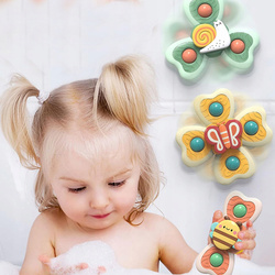 DUŻE SPINNERY Z PRZYSSAWKA 4szt GRZECHOTKA BIEDRONKA DO KARMIENIA KĄPIELI