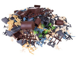 Figurki Żołnierzyki z akcesoriami rycerze piraci 302 elem zamek z figurkami