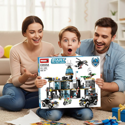 Klocki Policja SWAT Zestaw Klocków 1261 Budynek Policyjny Auto Motor Jeep