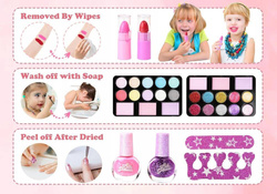 KOSMETYKI DO MAKIJAŻU MALOWIDŁA DLA DZIECI W ROZKŁADANYM PUDEŁKU LAKIERY