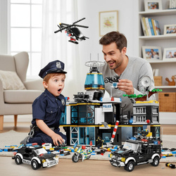 Klocki Policja SWAT Zestaw Klocków 1261 Budynek Policyjny Auto Motor Jeep