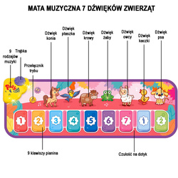 MATA MUZYCZNA ZWIERZĘTA DLA DZIECI DZIEWCZYNKI GRA ZABAWA TANECZNA RÓŻOWA
