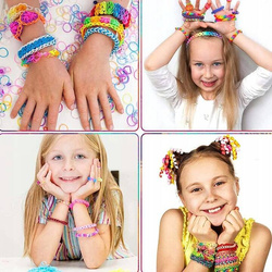 GUMKI DO ROBIENIA BRANSOLETEK ZESTAW w pudełku ZAWIESZKI LITERKI KORALIKI