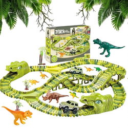 TOR WYŚCIGOWY Elastyczny Dino Park XXL DINOZAUR JURASSIC NA BATERIĘ KOLEJKA