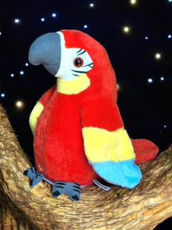 GADAJĄCA PAPUGA ARA ZABAWKA PLUSZOWA MÓWI POWTARZA INTERAKTYWNA MASKOTKA