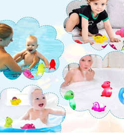 ŚWIECĄCE DINOZAURY ZABAWKI DO KĄPIELI WODY WANNY DLA DZIECI PŁYWAJĄCE 6szt