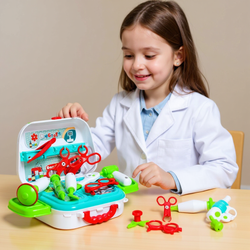 MAŁY LEKARZ ZESTAW LEKARSKI DOKTORA ZABAWKA W KUFERKU ZABAWA W LEKARZA