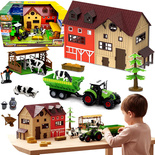 FARMA ZABAWKA GOSPODARSTWO ROLNE STODOŁA TRAKTOR ZESTAW Z FIGURKI ZWIERZĄT